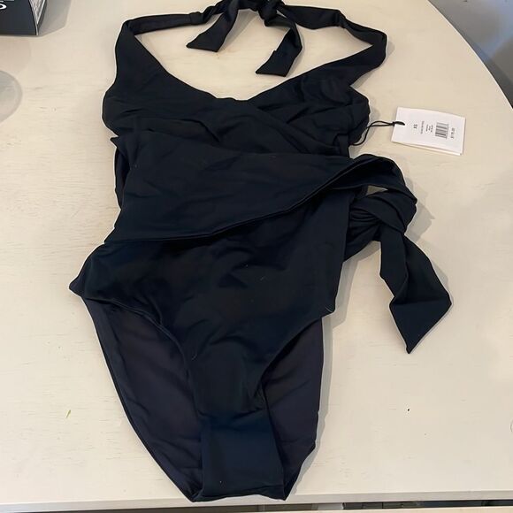 NWT Onia Black Elena Tie-Front One-Piece Swimsuit Slimming Sexy & Classic. XS - Picture 14 of 16